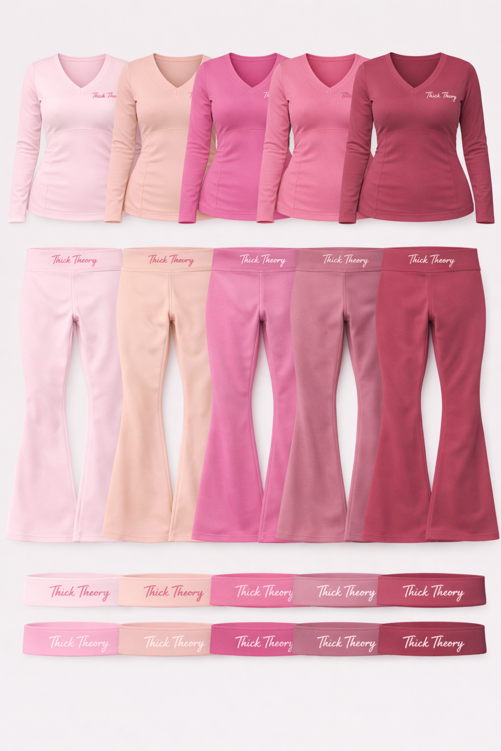 Shades of pink thick theory sets